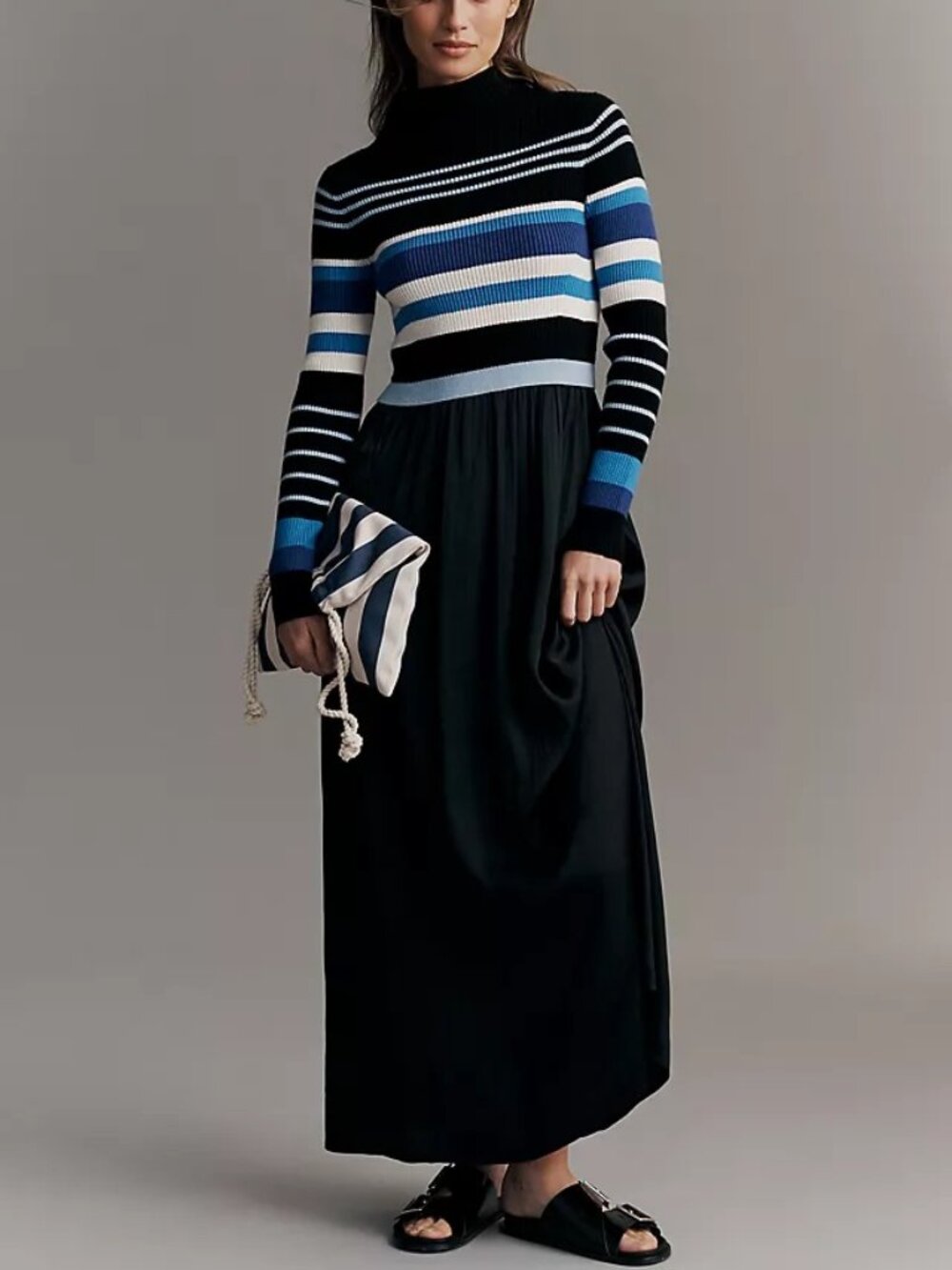 NWT Anthropologie Thea Long-Sleeve Twofer Maxi Dress, Size XL